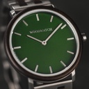 A renewed MINIMAL design with a timeless look that matches any occasion. Featuring a thin, steel case, and leadwood bezel and green dial. Comes with a new watch strap, designed from the ground up to perfectly match the minimal watch case in style and mate