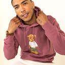 Soft unisex long-sleeved hoodie with a double layered hood and a kangaroo pocket at the front. Made of 85% organic cotton and 15% recycled polyester, featuring a full body Harvey print.