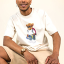 Hochwertiges, kurzärmliges, dickes Unisex-T-Shirt mit Rundhalsausschnitt, aus 100% Bio-Baumwolle und mit ganzflächigem Harvey-Druck.