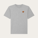 Premium heavyweight unisex short-sleeved T-shirt with a round neck, made of 100% organic cotton and featuring embroidered Harvey logo.