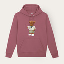 Soft unisex long-sleeved hoodie with a double layered hood and a kangaroo pocket at the front. Made of 85% organic cotton and 15% recycled polyester, featuring a full body Harvey print.