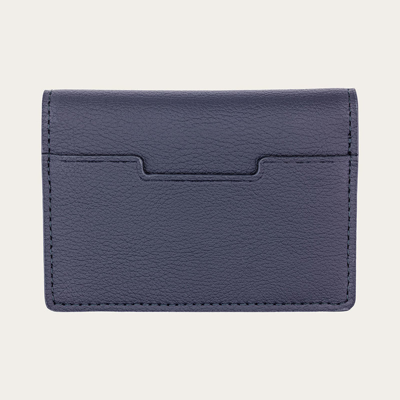 Navy Blue Cactus Leather Card Holder - WoodWatch