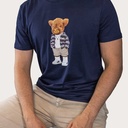 Camiseta suave unisex de manga corta con cuello redondo, hecha de 100% algodón orgánico y con estampado de Harvey entero.