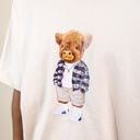 Premium heavyweight kortärmad T-shirt i unisexmodell med rund krage, tillverkad av 100 % organisk bomull och med ett Harvey-tryck som täcker hela plagget.