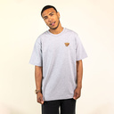 Premium heavyweight unisex short-sleeved T-shirt with a round neck, made of 100% organic cotton and featuring embroidered Harvey logo.