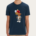 Camiseta suave unisex de manga corta con cuello redondo, hecha de 100% algodón orgánico y con estampado de Harvey entero.