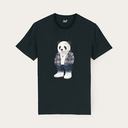 Soft unisex short-sleeved t-shirt with a round neck, made of 100% organic cotton and featuring a full body Peter Panda.