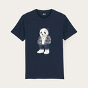 Soft unisex short-sleeved t-shirt with a round neck, made of 100% organic cotton and featuring a full body Peter Panda.