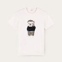 Zacht unisex T-shirt met korte mouwen en ronde hals, gemaakt van 100% biologisch katoen en voorzien van een Harry Hedgehog print.
