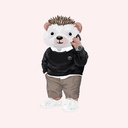 Zacht unisex T-shirt met korte mouwen en ronde hals, gemaakt van 100% biologisch katoen en voorzien van een Harry Hedgehog print.