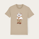 Weiches Unisex-Kurzarm-T-Shirt mit Rundhalsausschnitt, aus 100% Bio-Baumwolle und mit Ganzkörper Harry Hedgehog.