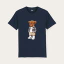 Soft unisex short-sleeved t-shirt with a round neck, made of 100% organic cotton and featuring a full body Harvey.