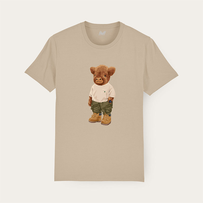 Mjuk kortärmad t-shirt i unisexmodell med rund krage, tillverkad av 100 % ekologisk bomull och med en full body Harvey.