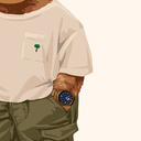 T-shirt doux unisexe à manches courtes et col rond, 100% coton biologique et le logo Harvey intégral.