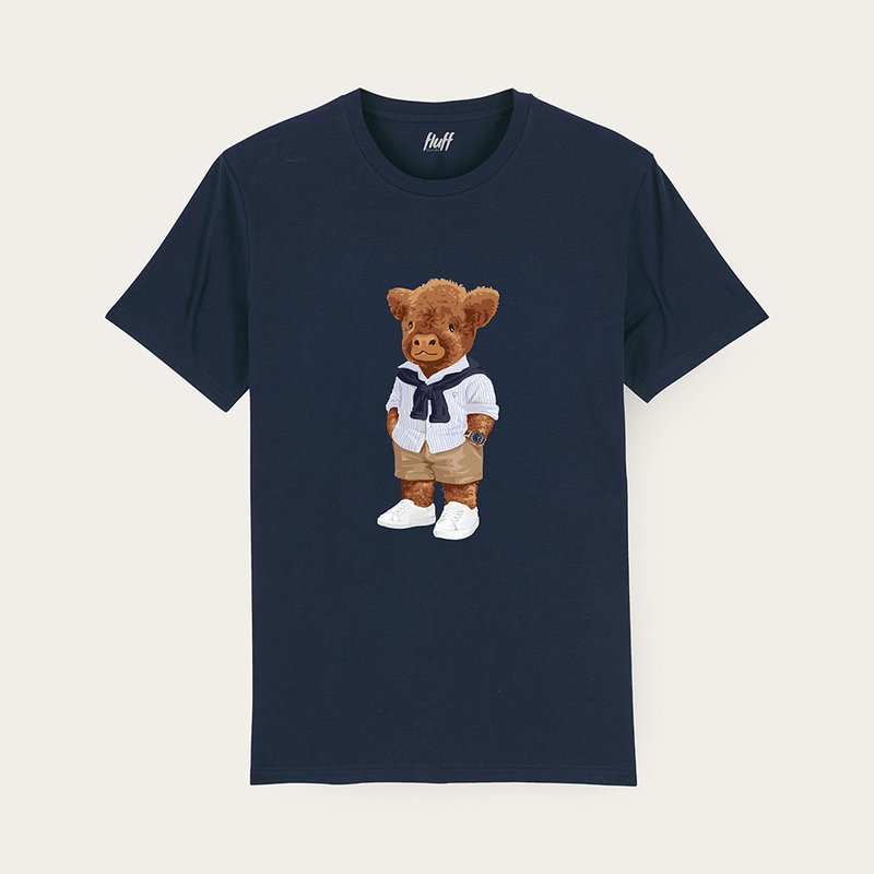 Camiseta suave unisex de manga corta con cuello redondo, hecha de 100% algodón orgánico y con estampado de Harvey entero.