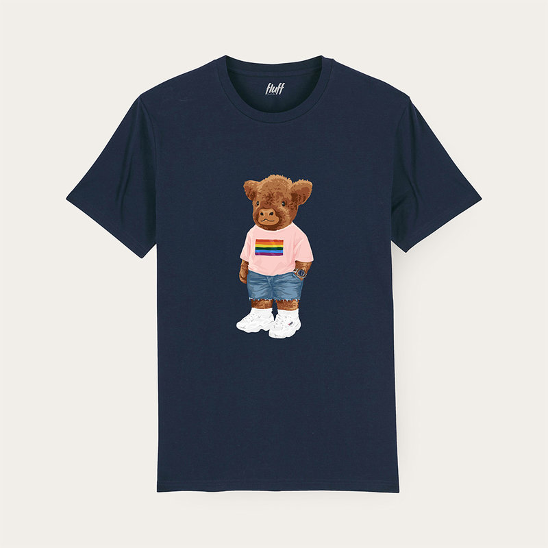 Camiseta suave unisex de manga corta con cuello redondo, hecha de 100% algodón orgánico y con estampado de Harvey entero.