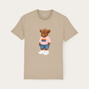 Camiseta suave unisex de manga corta con cuello redondo, hecha de 100% algodón orgánico y con estampado de Harvey entero.