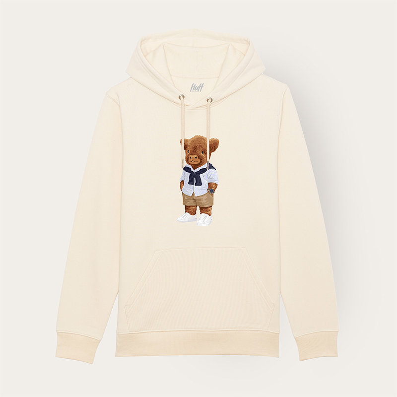 Sweat à capuche, unisexe et doux, à manches longues avec une capuche à double épaisseur et une poche kangourou sur le devant. Fabriqué à partir de 85 % de coton biologique et de 15 % de polyester recyclé, avec le logo Harvey intégral.