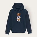 Sweat à capuche, unisexe et doux, à manches longues avec une capuche à double épaisseur et une poche kangourou sur le devant. Fabriqué à partir de 85 % de coton biologique et de 15 % de polyester recyclé, avec le logo Harvey intégral.