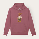 Soft unisex long-sleeved hoodie with a double layered hood and a kangaroo pocket at the front. Made of 85% organic cotton and 15% recycled polyester, featuring a full body Harvey print.