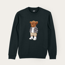 Morbido maglione unisex a maniche lunghe con collo rotondo. Realizzato all'85% in cotone organico e al 15% in poliestere riciclato, con logo Harvey stampato full body sul davanti.