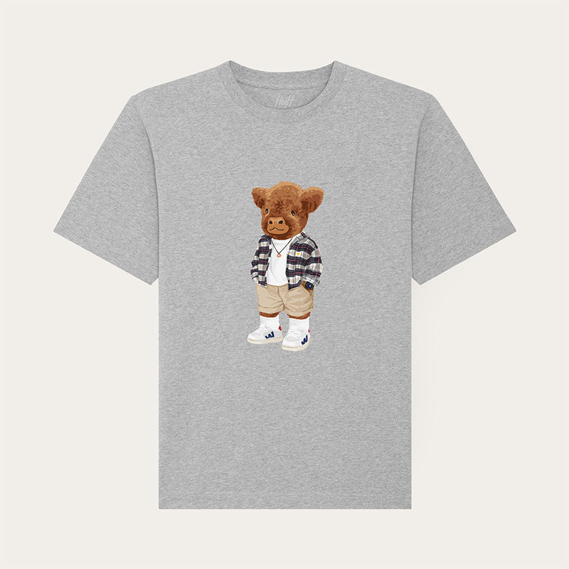 T-shirt unisexe de qualité à manches courtes, col rond, fabriqué à partir de 100 % coton biologique et avec le logo Harvey intégral.