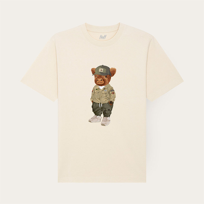 Premium heavyweight unisex T-shirt met korte mouwen en een ronde hals, gemaakt van 100% biologisch katoen en voorzien van een full body Harvey print.