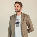 Zacht unisex T-shirt met korte mouwen en ronde hals, gemaakt van 100% biologisch katoen en voorzien van een Harry Hedgehog print.