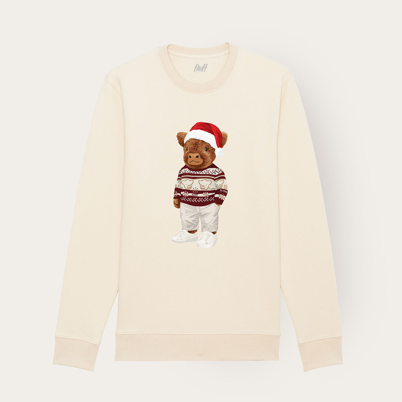 Sweater Harvey Happy Holidays Natural Raw