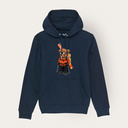 Soft unisex long-sleeved hoodie with a double layered hood and a kangaroo pocket at the front. Made of 85% organic cotton and 15% recycled polyester, featuring a full body Harvey print.