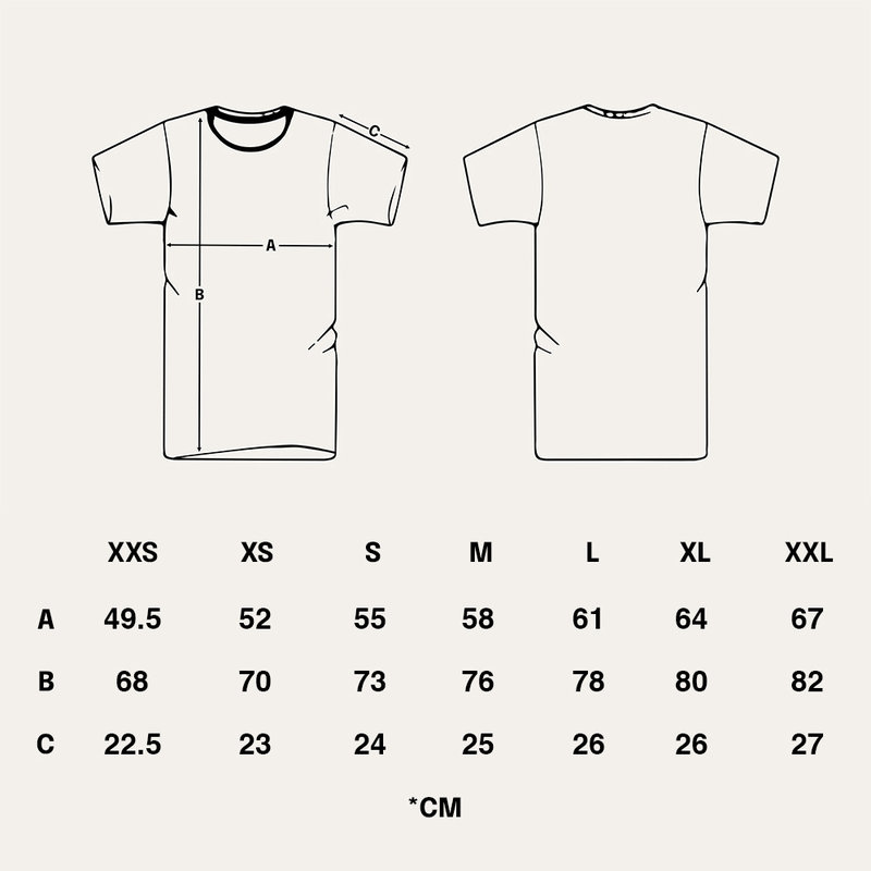 Premium heavyweight unisex T-shirt met korte mouwen en een ronde hals, gemaakt van 100% biologisch katoen en voorzien van een full body Harvey print.