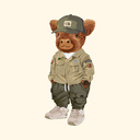 Soft unisex long-sleeved sweater with a round neck. Made of 85% organic cotton and 15% recycled polyester, featuring a full body Harvey print.