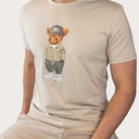 Weiches Unisex-Kurzarm-T-Shirt mit Rundhalsausschnitt, aus 100% Bio-Baumwolle und mit Ganzkörper Harvey.
