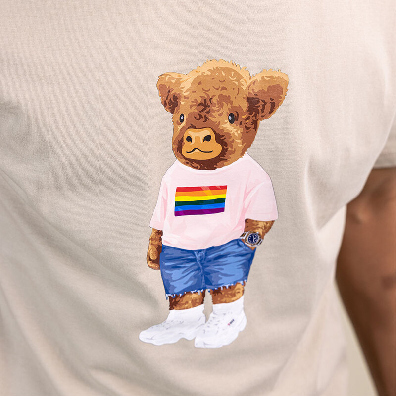 Weiches Unisex-Kurzarm-T-Shirt mit Rundhalsausschnitt, aus 100% Bio-Baumwolle und mit Ganzkörper Harvey.