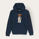 Soft unisex long-sleeved hoodie with a double layered hood and a kangaroo pocket at the front. Made of 85% organic cotton and 15% recycled polyester, featuring a full body Harvey print.