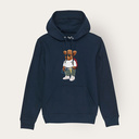 Zachte unisex hoodie met lange mouwen, een dubbellaagse capuchon en een kangoeroezak aan de voorkant. Gemaakt van 85% biologisch katoen en 15% gerecycled polyester, met een full body Harvey print.