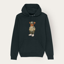 Soft unisex long-sleeved hoodie with a double layered hood and a kangaroo pocket at the front. Made of 85% organic cotton and 15% recycled polyester, featuring a full body Harvey print.