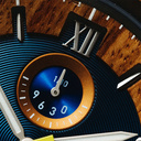 Oceanic is made of Kosso wood, featuring a blue dial.