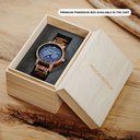 The CLASSIC Collection rethinks the aesthetic of a WoodWatch in a sophisticated way. The slim cases give a classy impression while featuring a unique a moonphase movement and two extra subdials featuring a week and month display. The CLASSIC Mariner is ma