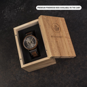 The ELEMENT Collection is comprised of four unique designs in the WoodWatch range, showcasing a combination of 316 stainless steel and wood. The 41mm diameter Iron Walnut watch features our characteristic moonphase movement and two subdials to display the