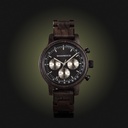 The Chrono Night Sky is made from leadwood and features a double layered deep black dial with silver details.