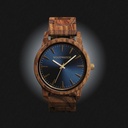 The Astro Kosso features a modernized minimal blue dial with bold details in a 45mm case. A wrist essential combining natural wood with stainless steel and sapphire coated glass. The Astro Kosso is handmade from natural Kosso wood from East Africa.