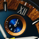 Oceanic is made of Kosso wood, featuring a blue dial.