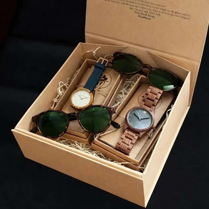 Make time more meaningful together with the WoodWatch Couple Bundle. A thoughtfully curated set designed for two - featuring matching watches and sunglasses for him and her, crafted from natural materials and finished with timeless detail.
