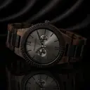 This premium designed watch combines unique new wood types with a luxurious stainless steel dial and backplate. At the heart of the timepiece comes an all new multi-function movement that includes two extra subdials featuring a week and month display. The