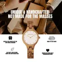 La colección AURORA transpira el aire fresco de la naturaleza escandinava y los espectaculares cielos. Este liviano reloj está hecho de Madera de Olivo Europeo, y va acompañado de una ligera esfera de acero inoxidable con un toque dorado y detalles en dor