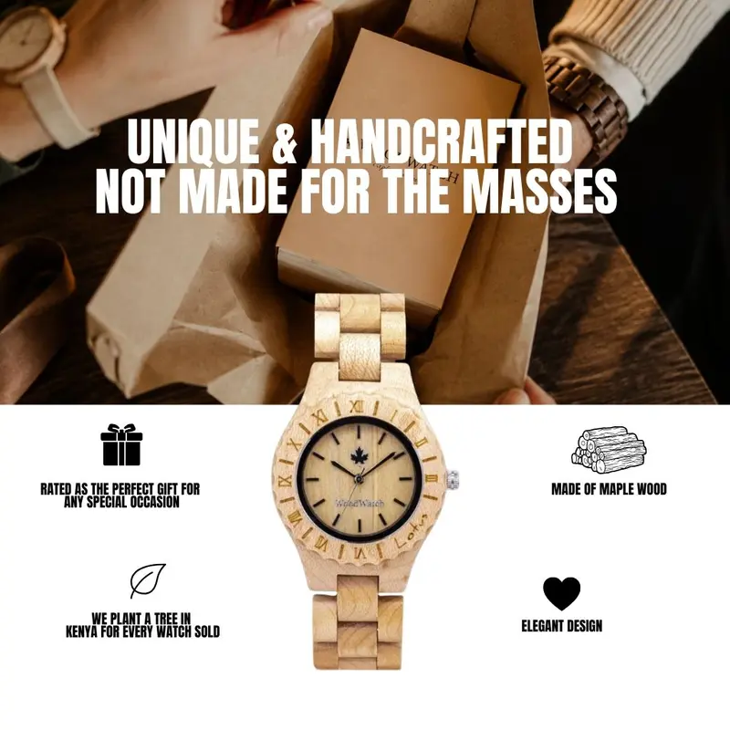 That first instinct and lust for a new adventure. This is the idea that brought the ORIGINAL Collection to life. Hand-carved wooden watches that celebrate the raw aspects of nature, which provide the world its beauty. Each model makes a statement and a co