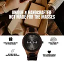 This premium designed watch combines unique new wood types with a luxurious stainless steel dial and backplate. At the heart of the timepiece comes an all new multi-function movement that includes two extra subdials featuring a week and month display. The