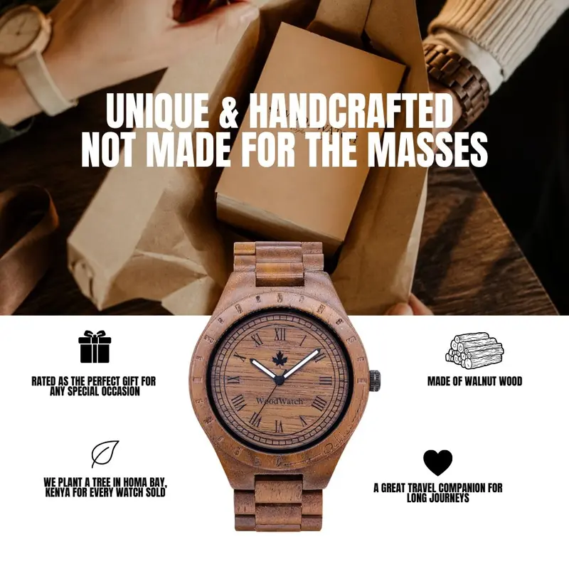 That first instinct and lust for a new adventure. This is the idea that brought the ORIGINAL Collection to life. Hand-carved wooden watches that celebrate the raw aspects of nature, which provide the world its beauty. Each model makes a statement and a gr