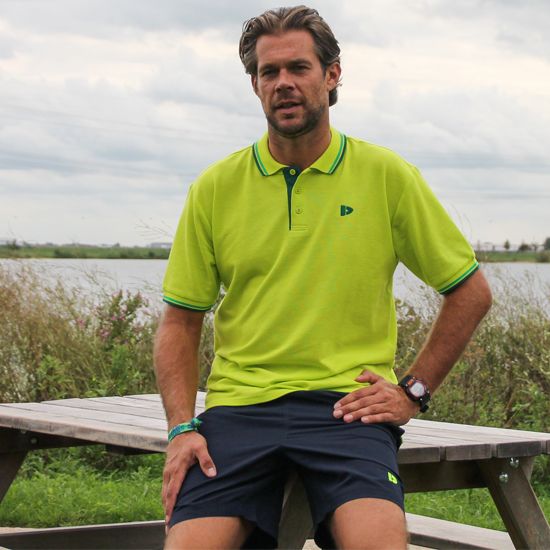 Donnay Polo Tipped - Sportpolo - Heren - Maat S - Lime groen